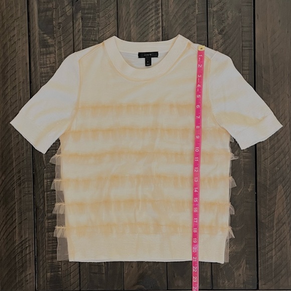J Crew Tippy Tulle Ruffle Merino Wool Top - Picture 5 of 5